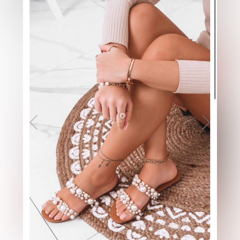 Brand new with box Transparent Strap Sandals With Pearls